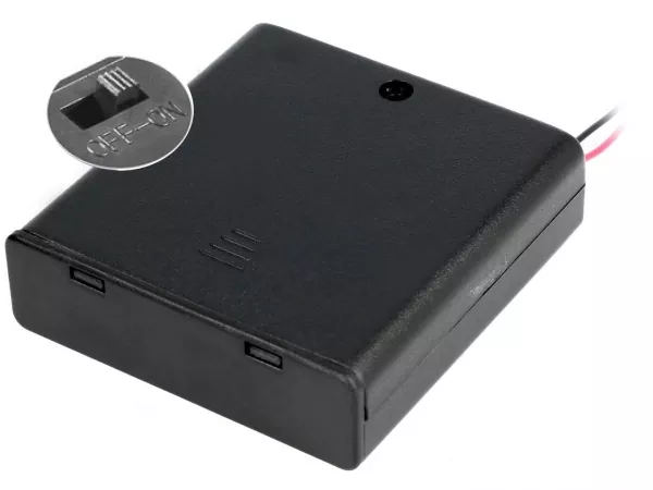Batteriegehäuse für 4x Mignon AA Batterien inkl Schalter und Deckel SBH-341-AS