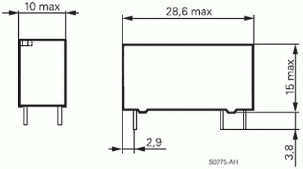 Schrack Relais 24V DC max 8A / 250V AC V23061-A1007-A502 1x Schliesserkontakt