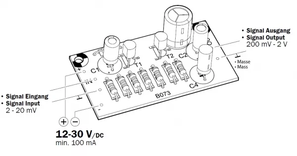 Vorverstärker - Super Breitband ca.10Hz - 150kHz 12V - 30V B073 Kemo Bausatz