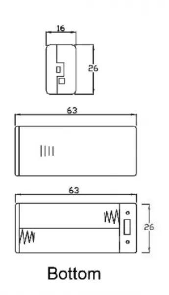 Batteriehalter Gehäuse 2x AAA Micro mit Deckel, Anschlussleitung und Schalter