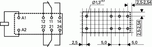 TE connectivity/Schrack Relais 12V DC max 8A/250V AC 2x UM (2x Wechselkontakte) RT424012