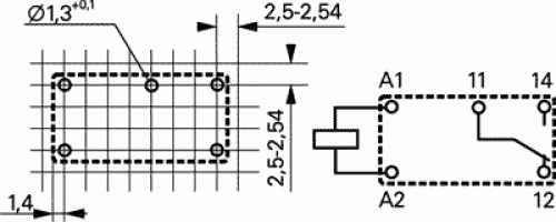 3V DC Miniatur Relais PE014F03 1x Wechselkontakt max 5A