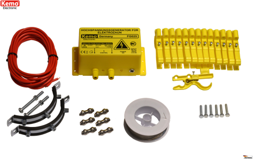 Kemo-Electronic FG025SET Hochspannung Marder & Waschbär Abwehr Schutz FG025SET Kemo FG025SET