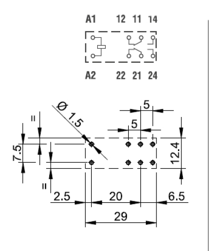 Finder Relais 12V AC Typ 40.52.8.012.0000 max 8A 2x UM Wechselkontakte