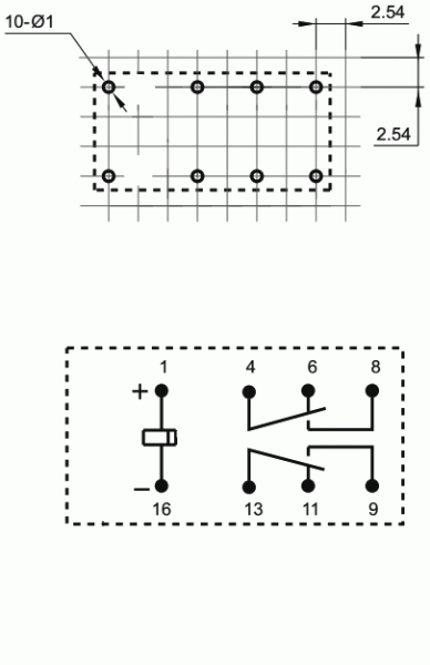 HF Signalrelais single side stable 12V DC 2x UM (2x Wechselkontakt) HFD2/012-S