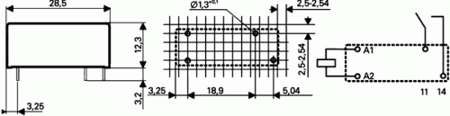 24V DC Relais Schrack Typ RY531024 max 8A / 250V AC Schliesserkontakt NO