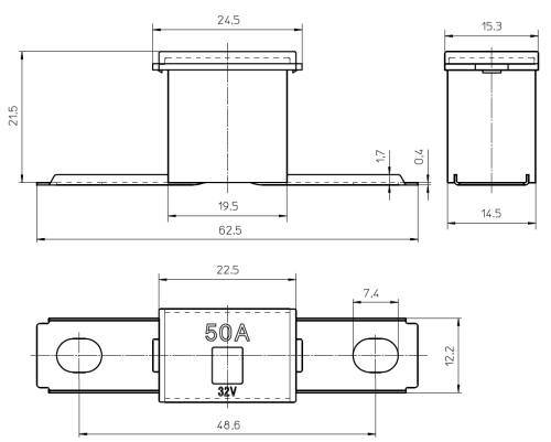 Midival 40mm KFZ Schmelz Sicherung 30A 40A 50A 60A 70A 80A 100A