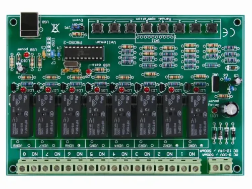 8 Kanal USB Relaiskarte 9V - 14V max 8x 16A Leistung K8090 Velleman Bausatz WHADDA WSI8090