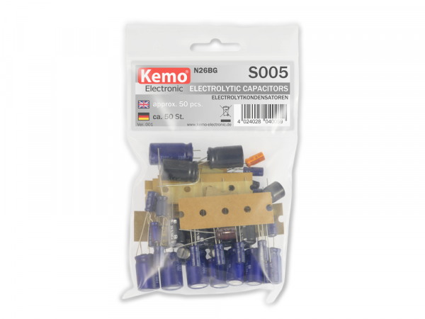 Elektrolytkondensator Kondensator Sortiment 50 Stück gemischt Kemo S005