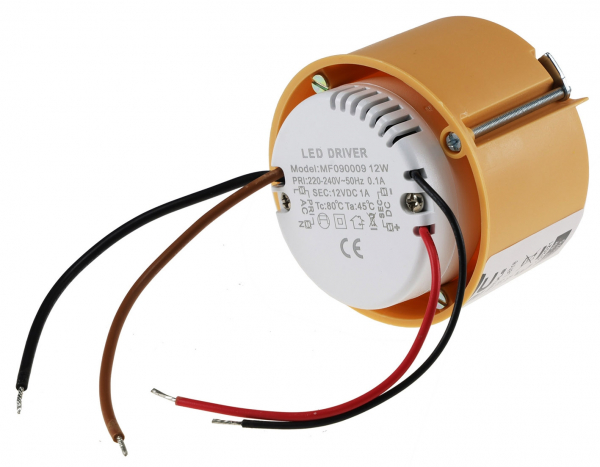 Elektronischer LED Trafo Vorschaltgerät Spannungswandler Rund 0,5 - 12Watt 12V