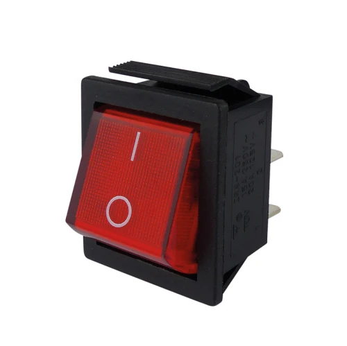 SiTr 202077 Wippenschalter mit rot beleuchteter Wippe 4pol 2x EIN / AUS ET019