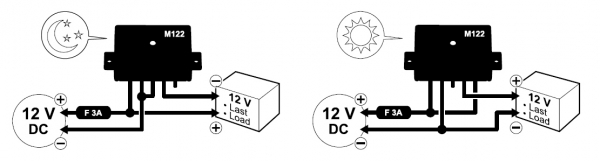 Dämmerungsschalter 12V DC mit Wechselkontakt M122 Kemo