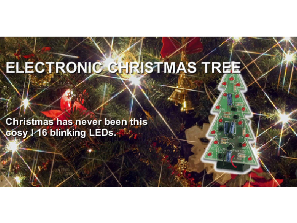 LED Weihnachtsbaum mit 16 blinkenden LEDs MK100 Velleman Elektronik Bausatz WHADDA WSAA100