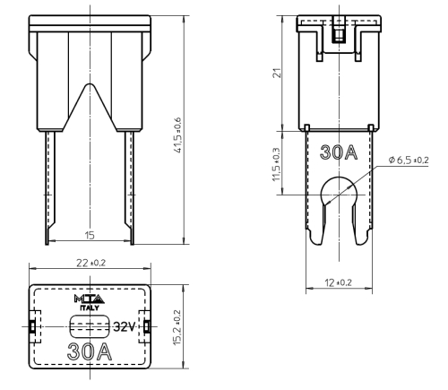 Midival 40mm KFZ Schmelz Sicherung 30A 40A 50A 60A 70A 80A 100A 125A MTA