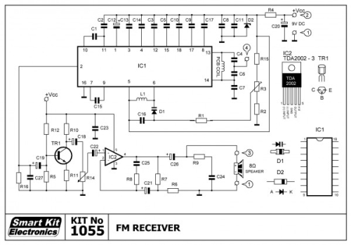 UKW-Empfänger mit TDA7000 12V B1055 Smart Kit Bausatz ...