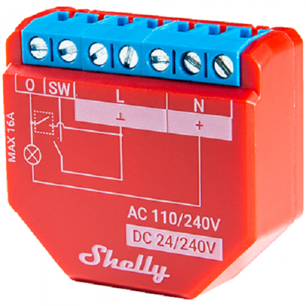 Shelly® Plus 1PM One Smart Wifi WLAN Funk Schalter Relais Schaltaktor max 16A mit Leistungsmessfunktion