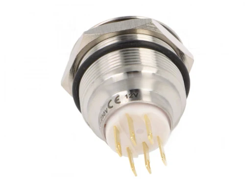 28mm Vandalismusschutz Taster Drucktaster 3A/230V SPST orange beleuchtet Edelstahl Velleman