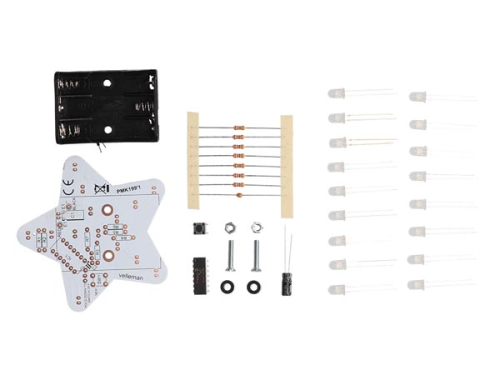 Blinkender LED Stern mit 16 weißen LEDs mit 14 Effekten MK199W Velleman Bausatz