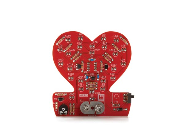 Blinkendes LED Herz mit 24 roten LEDs Version 2 Bausatz Velleman WHADDA WSL213