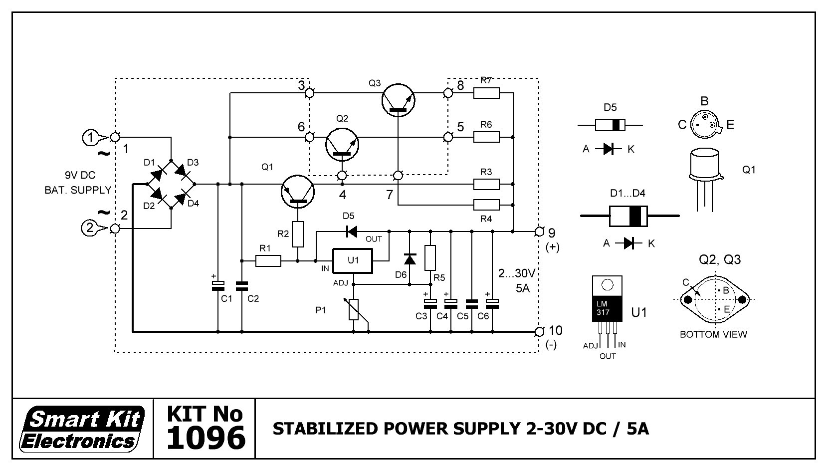 Regelbares Und Stabilisiertes Netzteil 2 30 V Dc Max 5a B1096 Smart Kit Bausatz Ludeke Elektronic