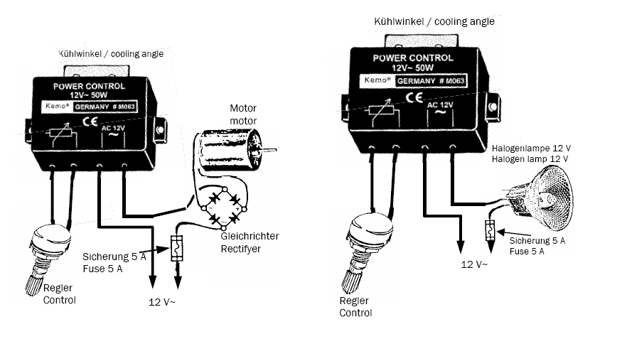 12V 24V 48V AC Dimmer Leistungsregler max 50W M063 Kemo ...