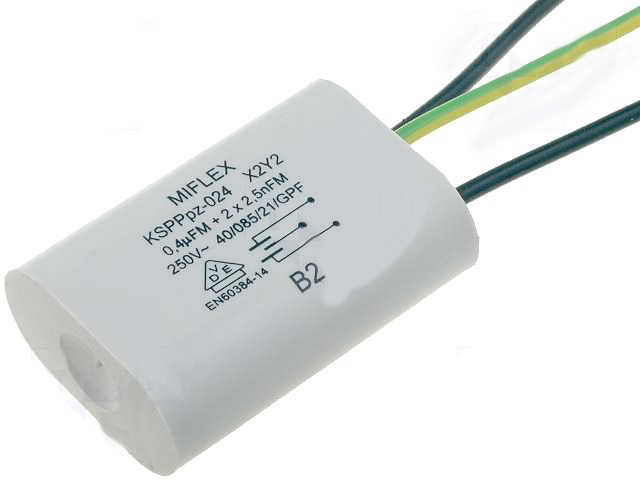 Miflex X2 Kondensator Entstörkondensator KSPPZP-024-400N KSPPPpz-024 0,4uF  2x 2
