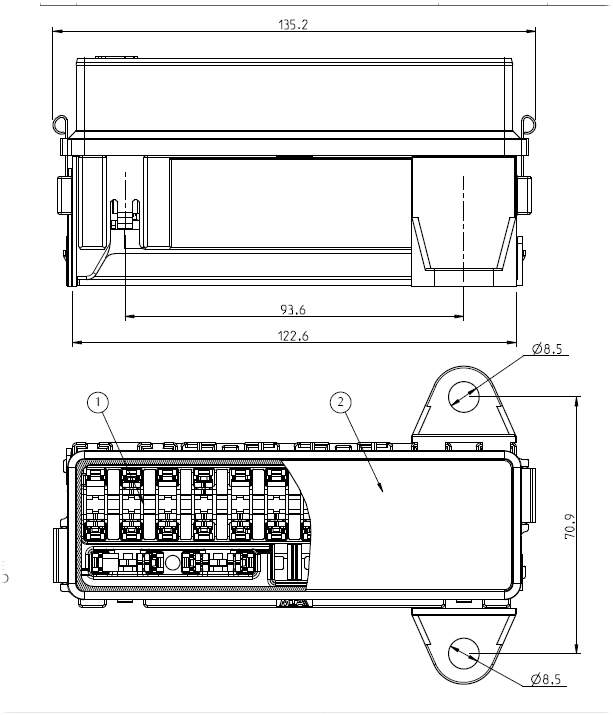 KFZ Sicherungshalter für MTA MIDIVAL Sicherungen bis max 125A MTA