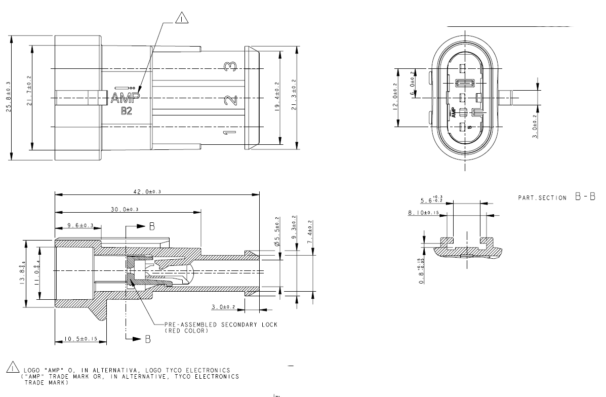 Hamimelon 3-polig Superseal Stecker Steckverbindung Wasserdicht Auto KFZ Boot 10 Set 0,3-0,5 mm? 