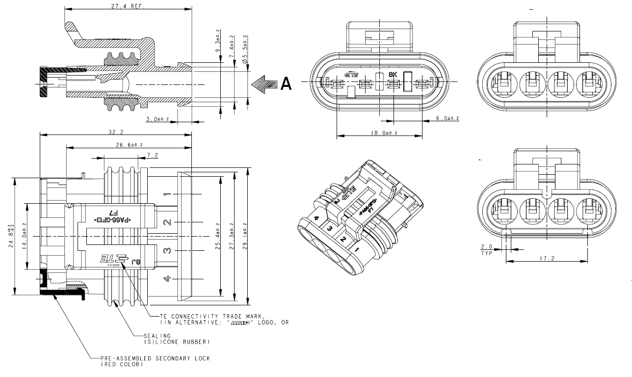 ZHOFONET 12v 4 polig Stecker,kfz wasserdicht Steckverbinder,12v