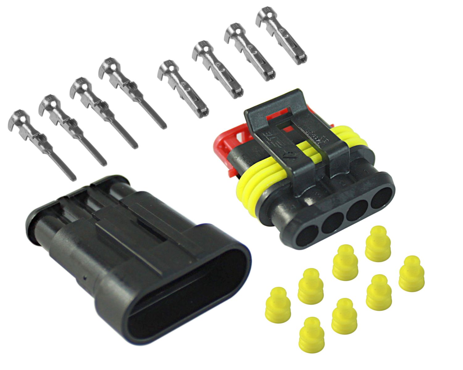 Versiegeltes Automobil-Stecker-Set 4-polig (4-fach, 4-polig) 14A AMP  Superseal 1.5 : : Gewerbe, Industrie & Wissenschaft