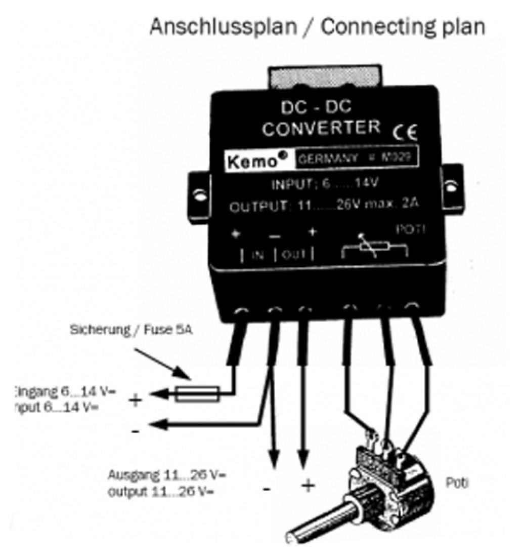 Spannungswandler In 6V - 14V Out 11V - 26V M029 Kemo Spannungswandler In 6V - 14V Out 11V - 26V M029 Kemo