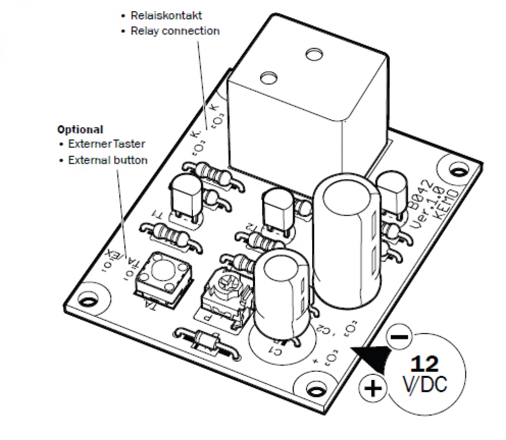 Zeitschalter Zeitrelais 12V B042 Kemo Bausatz Zeitschalter Zeitrelais 12V B042 Kemo Bausatz