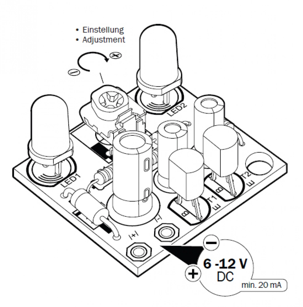 LED Wechselblinker 6V - 12V DC einstellbar B092 Kemo Bausatz