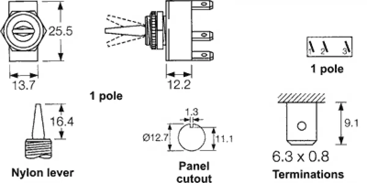 3 Stück Kfz-Schalter 3-polig 12V/20A grün 2 Stellungen EIN EIN Wippschalter