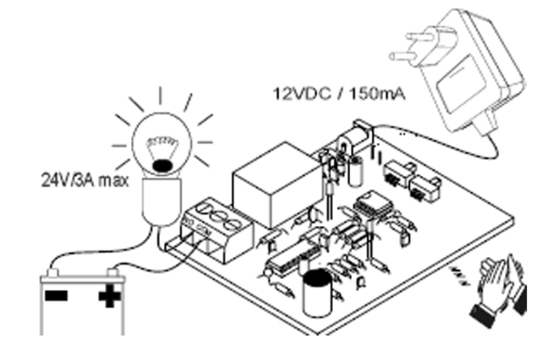 Klatschschalter Geräuschschalter 12V DC max 3A MK139 Velleman WHADDA WSHA139 Bausatz Klatschschalter Geräuschschalter 12V DC max 3A MK139 Velleman WHADDA WSHA139 Bausatz