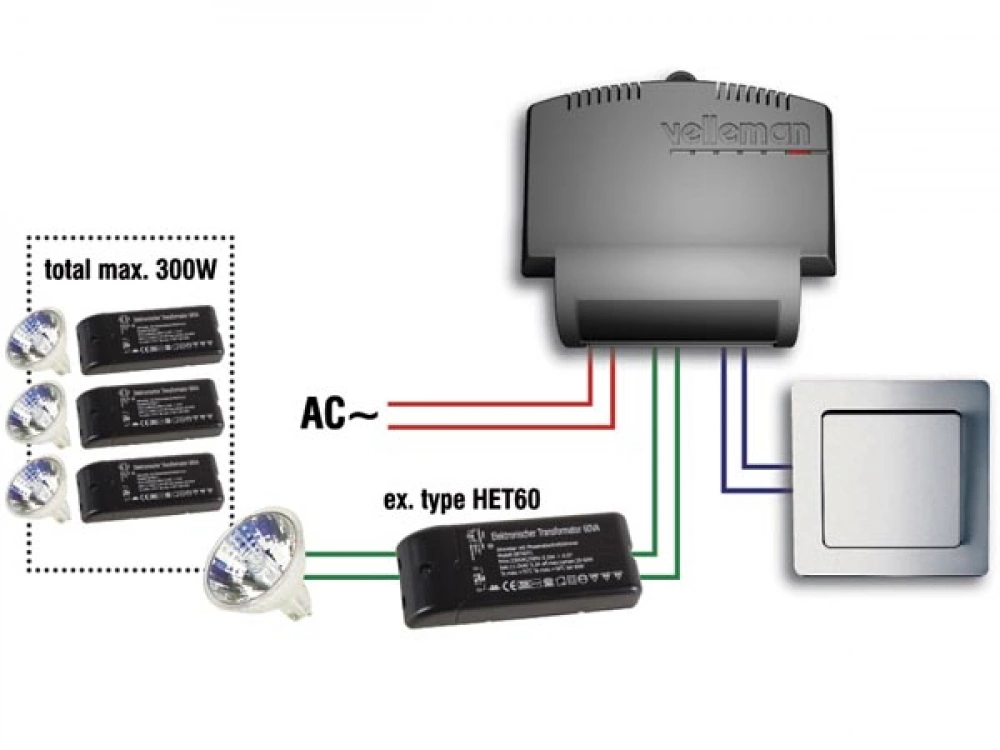 Dimmer Modul für elektronische Trafo VM131 Velleman Dimmer Modul für elektronische Trafo VM131 Velleman