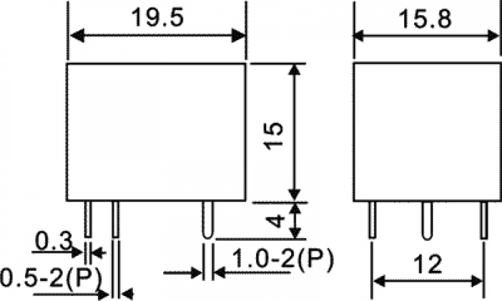 12V DC Miniatur Schaltrelais mit max 10A Schaltleistung