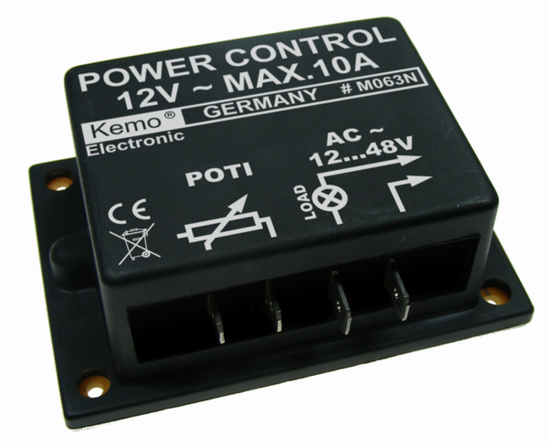 Kemo-Electronic M063N Dimmer Leistungsregler 12V - 48V ~ AC max 10 A Kemo M063N M063N Kemo-Electronic M063N Dimmer Leistungsregler 12V - 48V ~ AC max 10 A Kemo M063N M063N