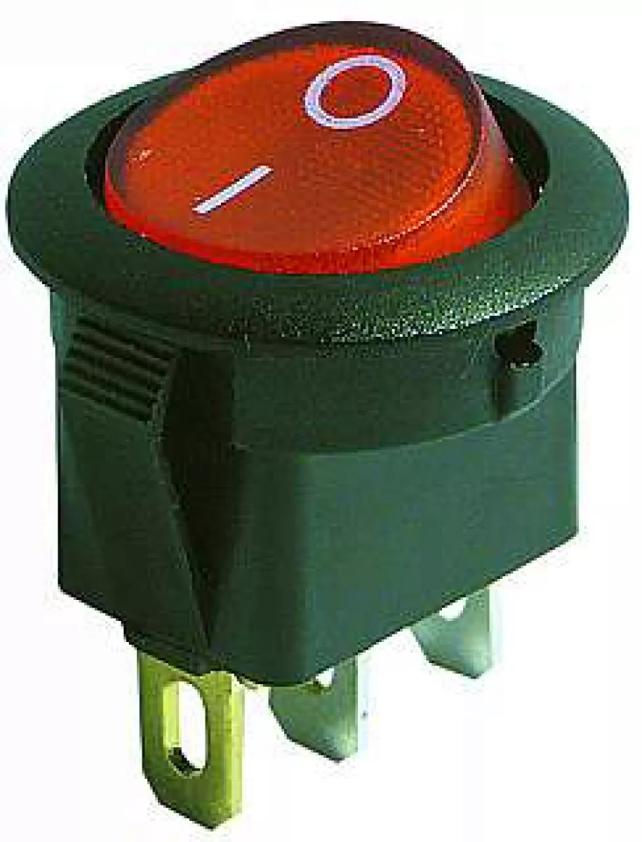 VS IRS-101-8C3 Wippschalter RUND mit rot beleuchteter Wippe 230V~ EIN / AUS ET153
