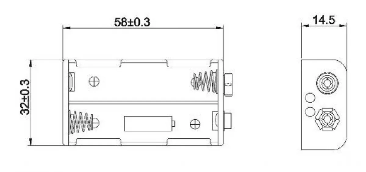 Batteriehalter Akkuhalter für 2 x Mignon AA Zelle mit Druckknopfanschluss 2xUM3R
