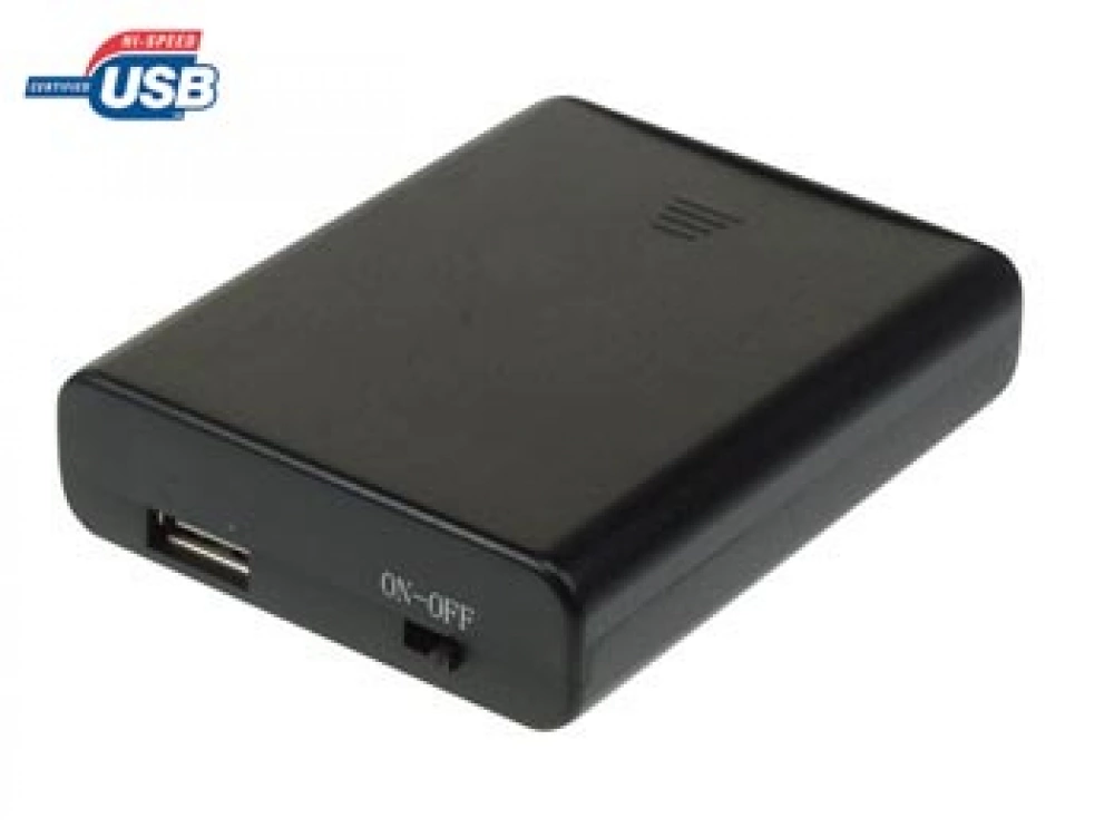 Velleman BH341USB USB Batteriehalter 4x Mignon AA inkl Schalter u USB Anschluss EZ019