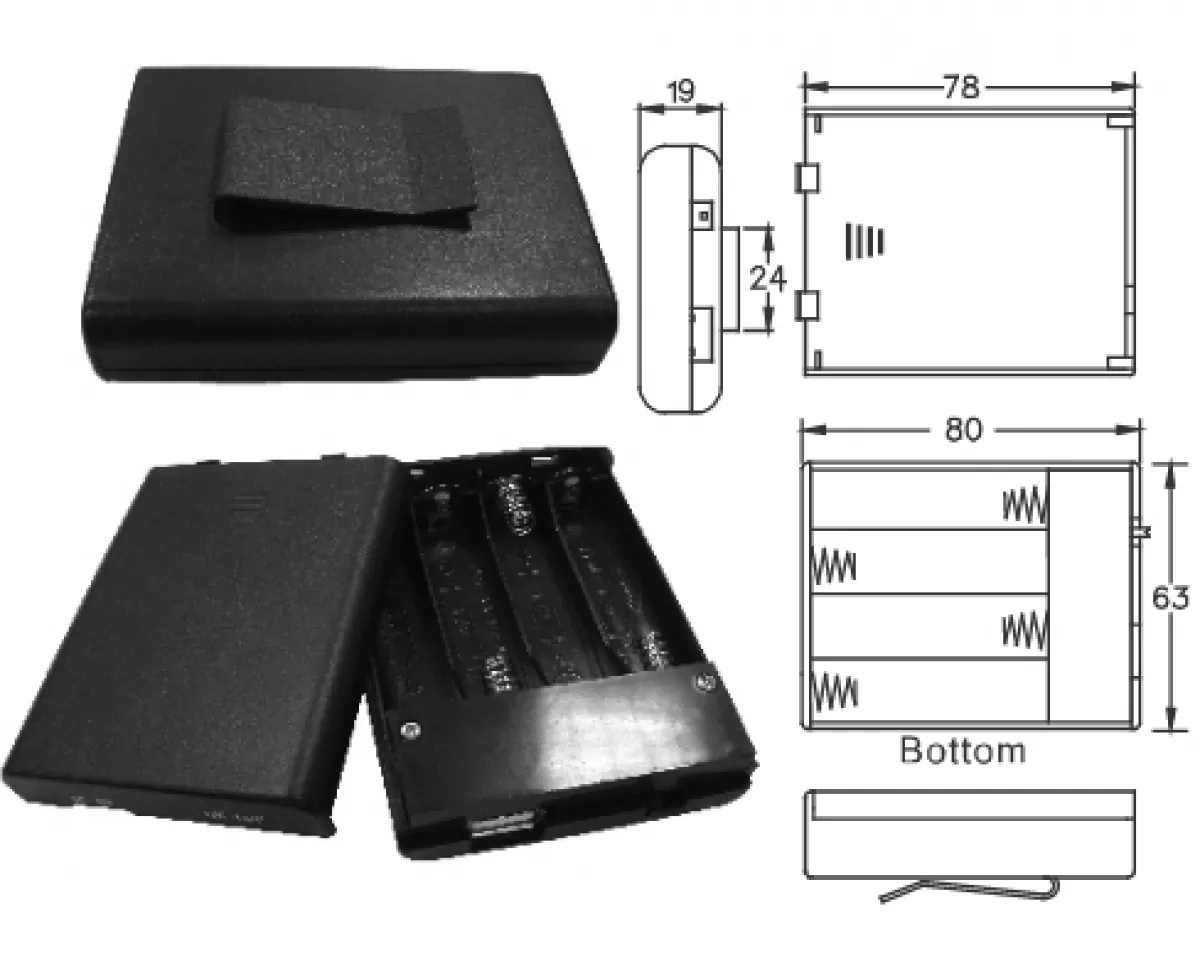 AA-Batteriekasten mit USB-Anschluss für Baustein führte Lichtinstallatio jl 3