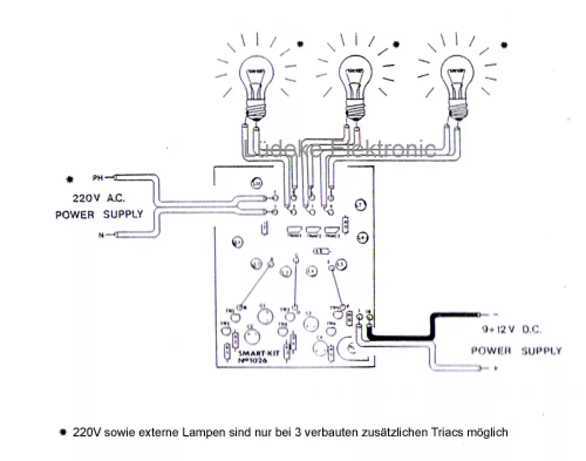 3-Kanal LED-Lauflicht Lichteffekt 9V - 12V B1026 Smart Kit Bausatz