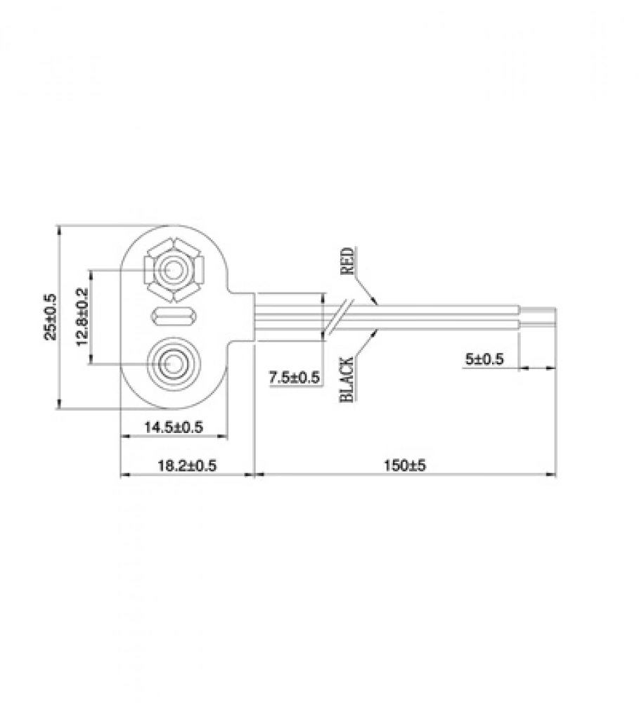 BS-6I 9V-Blockbatterie - Batterie Anschluß - I-Form