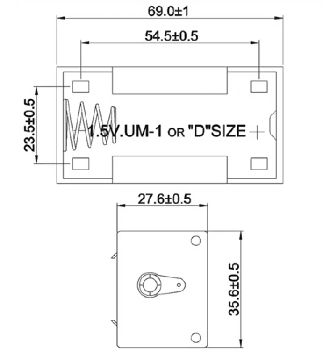Batteriehalter für 1 x UM 1L Monozelle D Lötanschluss