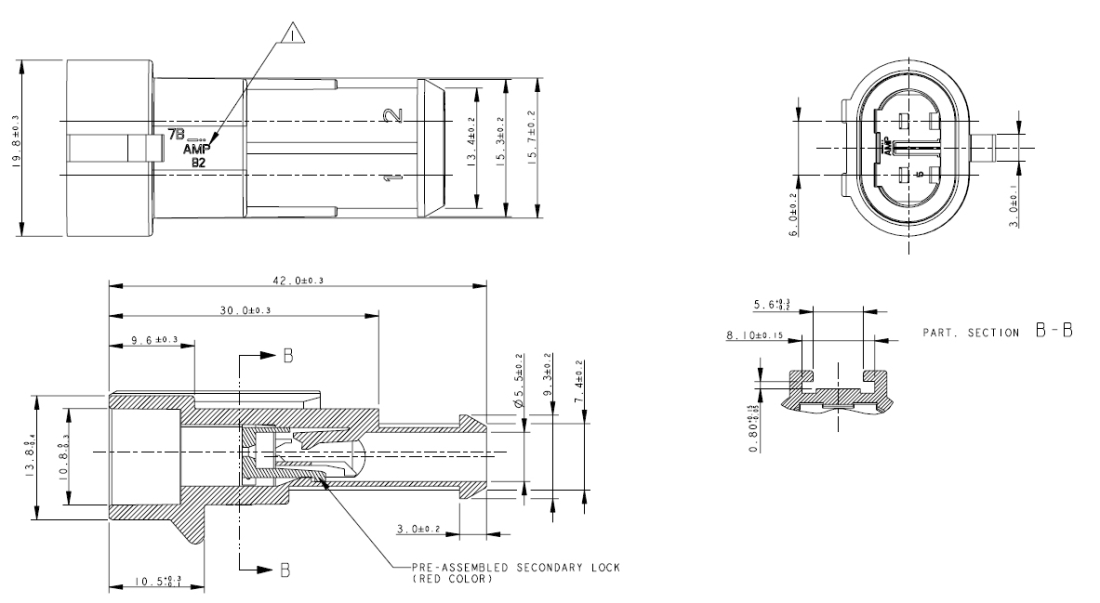 Superseal Gehäuse Stecker 2-polig SET FSG-SS 1,5-2