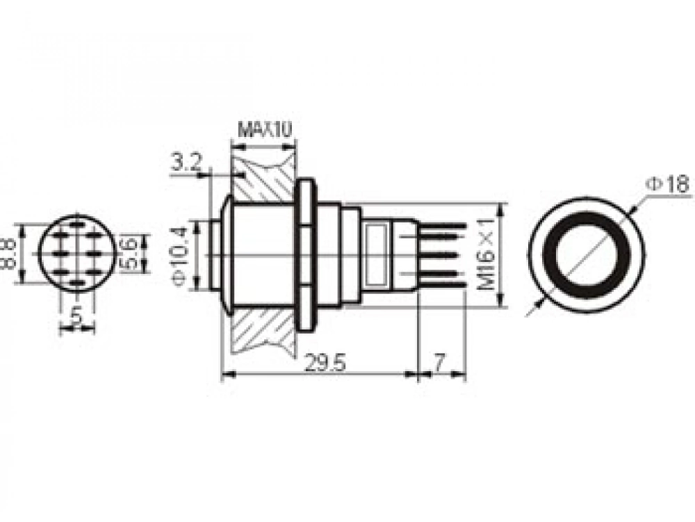 Druckschalter Raster R1710R 0,5A/230V SPDT rot beleuchtet Velleman 1x UM Wechselkontakt