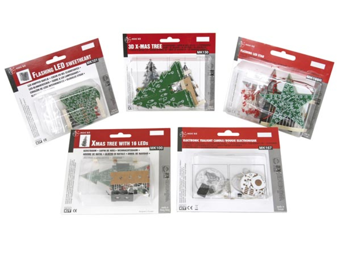 Velleman Elektronik Bausatz MKSET2 Weihnachtssortiment 5 Bausätze von Velleman MKSET2 VMKSET2 Velleman Elektronik Bausatz MKSET2 Weihnachtssortiment 5 Bausätze von Velleman MKSET2 VMKSET2