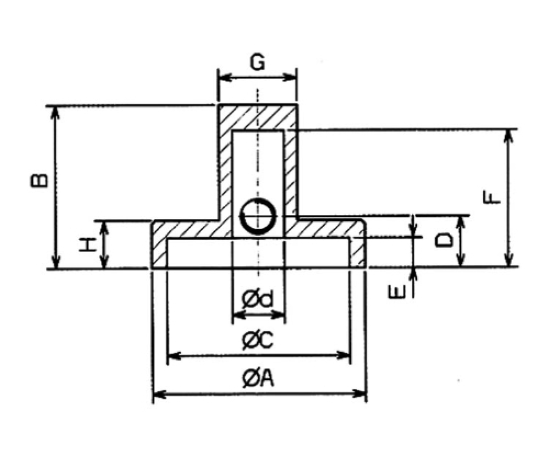 Drehknopf 20x17mm Aluminium mit Markierung 6mm Aufnahme