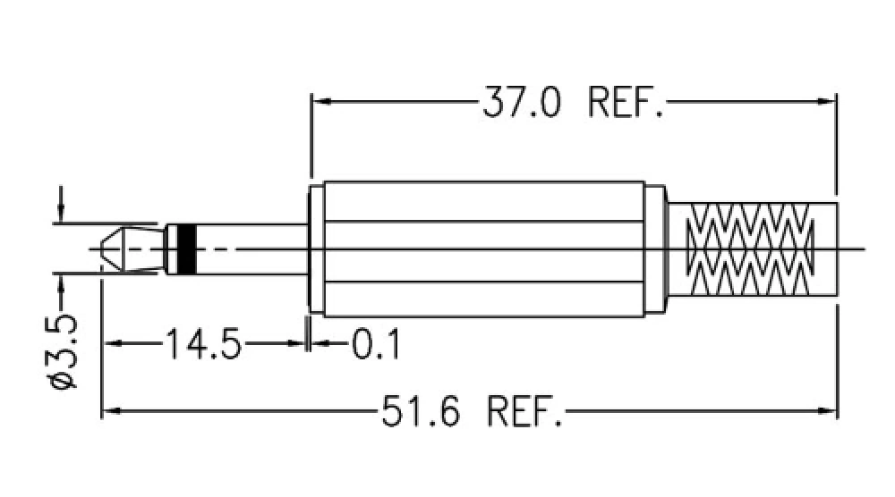 Klinke-Stecker mono 2,5mm Kunststoff mit Knickschutz